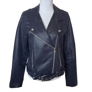 Sugar + Lips Faux Leather Look Jacket size Medium
